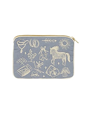 HABIBA Polly Embroidery Mini Clutch Sea