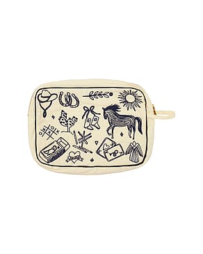 HABIBA Polly Embroidery Toiletry Bag Vanilla