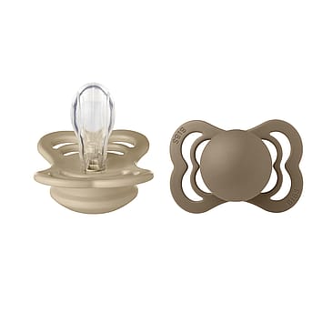 BIBS Supreme Sut Silikone 2-pak Vanilla/ Dark Oak Str. 1