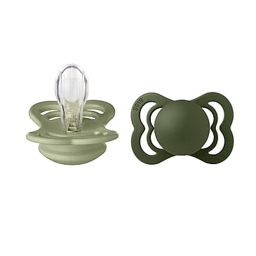 BIBS Pacifier Supreme 2 Pack Silicone Sage/Hunter Green Size 1