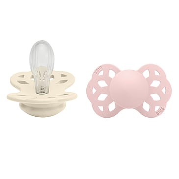BIBS Infinity Sut Silikone 2-pak Ivory/ Blossom Str. 2