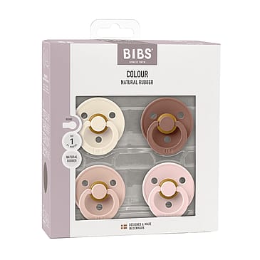BIBS Colour Sut Latex 4-pak Ivory/Blush/Woodchuck/Blossom Str. 1