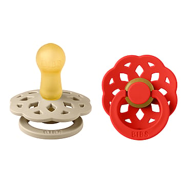 BIBS Pacifier Boheme 2 Pack Latex Vanilla/Candy Apple Size 1
