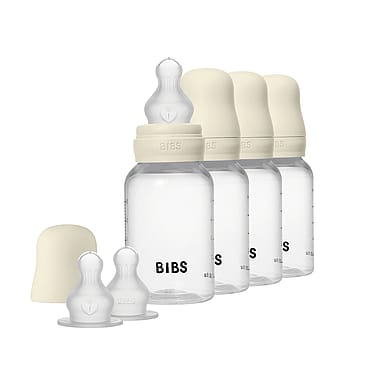 BIBS Baby Bottle Round Silicone 4-Pak Ivory 150 ml