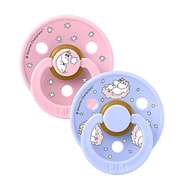 BIBS Colour Round Latex 2 Pack Baby Pink Mix Size 2