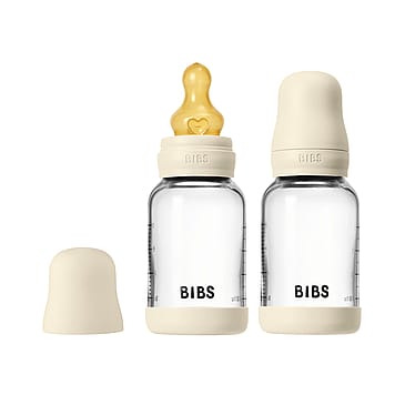 BIBS Glass Baby Bottle Round Latex 120 ml