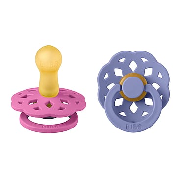 BIBS Pacifier Boheme 2-Pak Bubblegum/Peri Latex Size 2