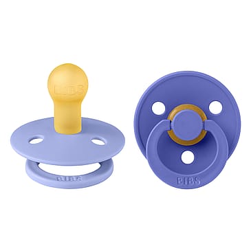 BIBS Pacifier Colour 2-Pak Hush/Grape Latex Size 1