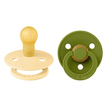 BIBS Pacifier Colour 2 pk Latex Size 1 Pale Butter/Wasabi