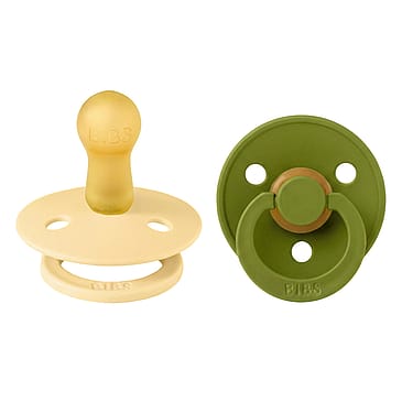 BIBS Pacifier Colour 2 pk Latex Size 2 Pale Butter/Wasabi