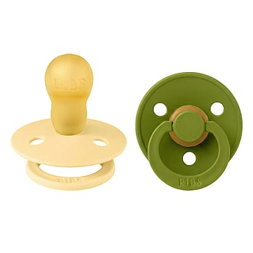 BIBS Pacifier Colour 2 pk Latex Size 3 Pale Butter/Wasabi