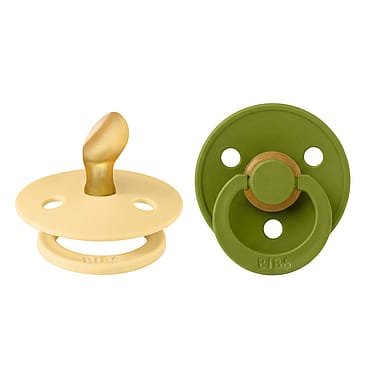 BIBS Pacifier Colour 2 pk Latex Size 1 Pale Butter/Wasabi