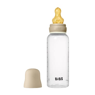BIBS Baby Bottle Round Latex 1 pack 270 ml Medium Flow Vanilla GLOW