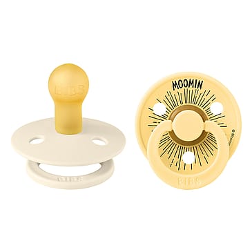 BIBS Moomins Pacifier 2 pk Latex Size 1 Ivory/Pale Butter