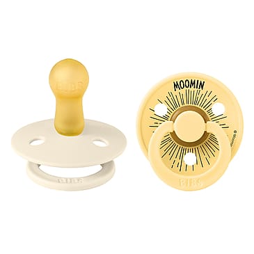 BIBS Moomins Pacifier 2 pk Latex Size 2 Ivory/Pale Butter
