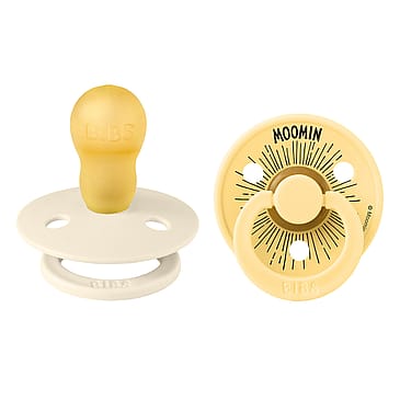 BIBS Moomins Pacifier 2 pk Latex Size 3 Ivory/Pale Butter