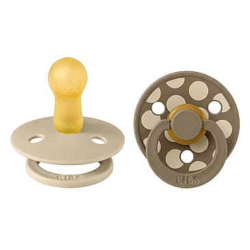 BIBS Pacifier Studio Colour 2 pk Size 2 Vanilla/Dark Oak