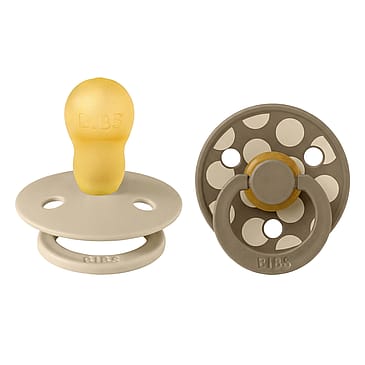 BIBS Pacifier Studio Colour 2 pk Latex Size 3 Vanilla/Dark Oak