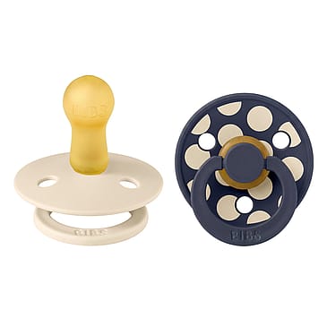 BIBS Pacifier Studio Colour 2 pk Latex Size 2 Ivory/Deep Space