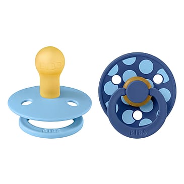 BIBS Pacifier Studio Colour 2 pk Latex Size 1 Breeze/Cornflower