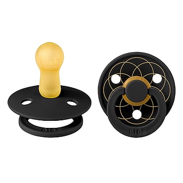 BIBS Pacifier Studio Colour 2-Pak Latex Size 2 Black Gold