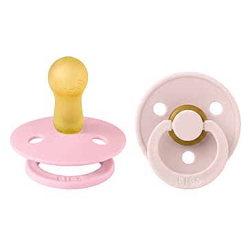 BIBS Pacifier Colour 2 pk Latex Size 2 Petal/Baby Pink