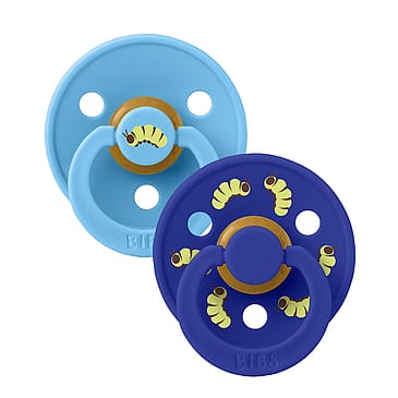 BIBS Studio Colour Pacifier Caterpillar Mix 2 pack Latex Size 1 Round