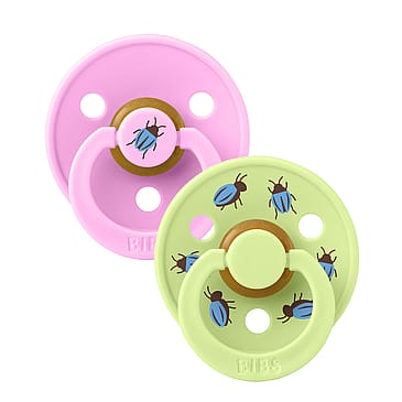 BIBS Studio Colour Pacifier Beetle Mix 2 pack Latex Size 1 Round