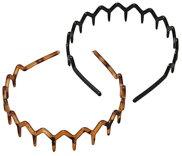 Hairlust Slim Zig Zag Headband 2-Pack Amber/Black