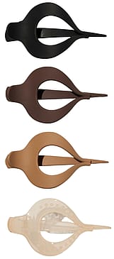 Hairlust Small Flat Droplet Claw Hair Clip 4-Pack Coffee