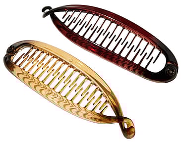 Hairlust Banana Hair Clip 2-Pack Clear Brown/Amber