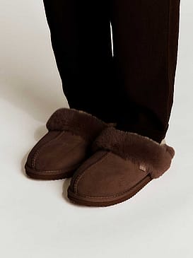 Rosemunde Shearling Reversed Slippers Coffee Brown 36