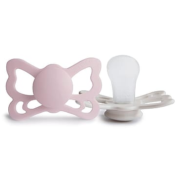 FRIGG Butterfly Sutter i Silikone 2-pak Primrose/Silver Grey Str. 2