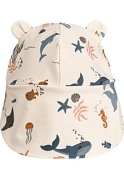 LIEWOOD Senia Solhat med ører Sea creature / Sandy 0/3 mdr.