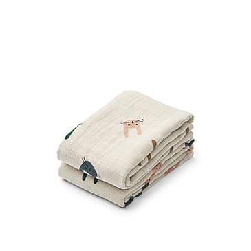 Liewood Lewis Muslin Cloth Bunny/Sandy 2 Pak Bunny/Sandy