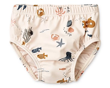 LIEWOOD Anthony baby badebukser med print Sea creature / Sandy Str. 80