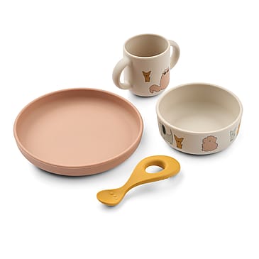 LIEWOOD Vivi Printed Tableware Set Cats and Dogs / Sandy