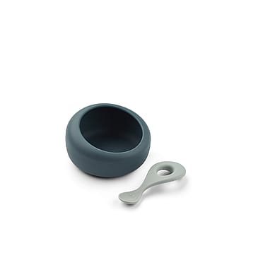 LIEWOOD Sparia Bowl w. Spoon Whale Blue Dove Blue