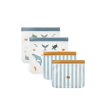 LIEWOOD Rebus Reusable Food Bags 4-Pack