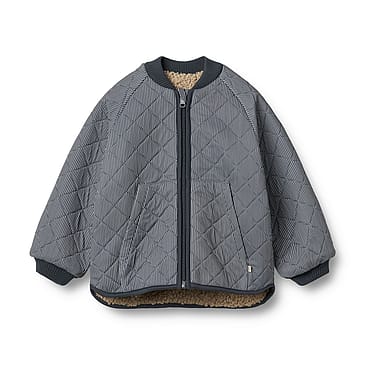 WHEAT Reversible Thermo Jacket Lake Ink Stripe Str 92/2 år