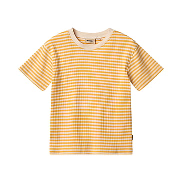 WHEAT T-Shirt Short Sleeve Yeollow Rib Stripe Str 104/4 år