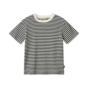 WHEAT T-Shirt Short Sleeve Navy Rib Stripe Str 140/10 år