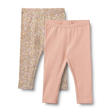 WHEAT Leggings Jules 2-pak Lilac Flower Meadow Str 68/6 m