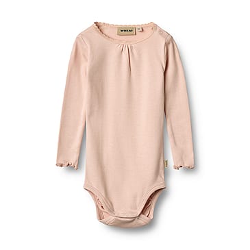 WHEAT Rib Body Long Sleeve Lotta Powder Str 92/2 år