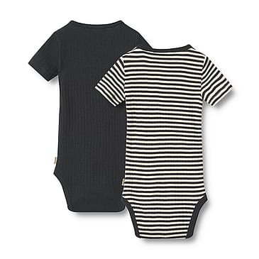 WHEAT Rib Body Short Sleeve Timo 2-pak Navy Rib Stripe Str 74/9m