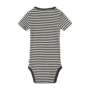 WHEAT Rib Body Short Sleeve Timo 2-pak Navy Rib Stripe Str 92/2 år