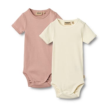 WHEAT Body Short Sleeve Elisa 2-pak Rose Powder Str 80/12 m