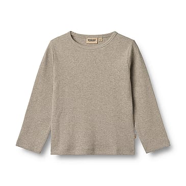 WHEAT T-Shirt Long Sleeve Milo Gravel Melange Str 116/6 år