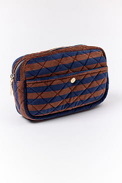 Fan Palm Beauty Bag Blues & Stripe Medium
