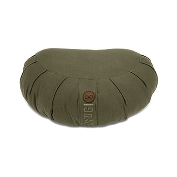 GOYOGI Calm Organic Cotton Crescent Meditation Cushion Dark Olive